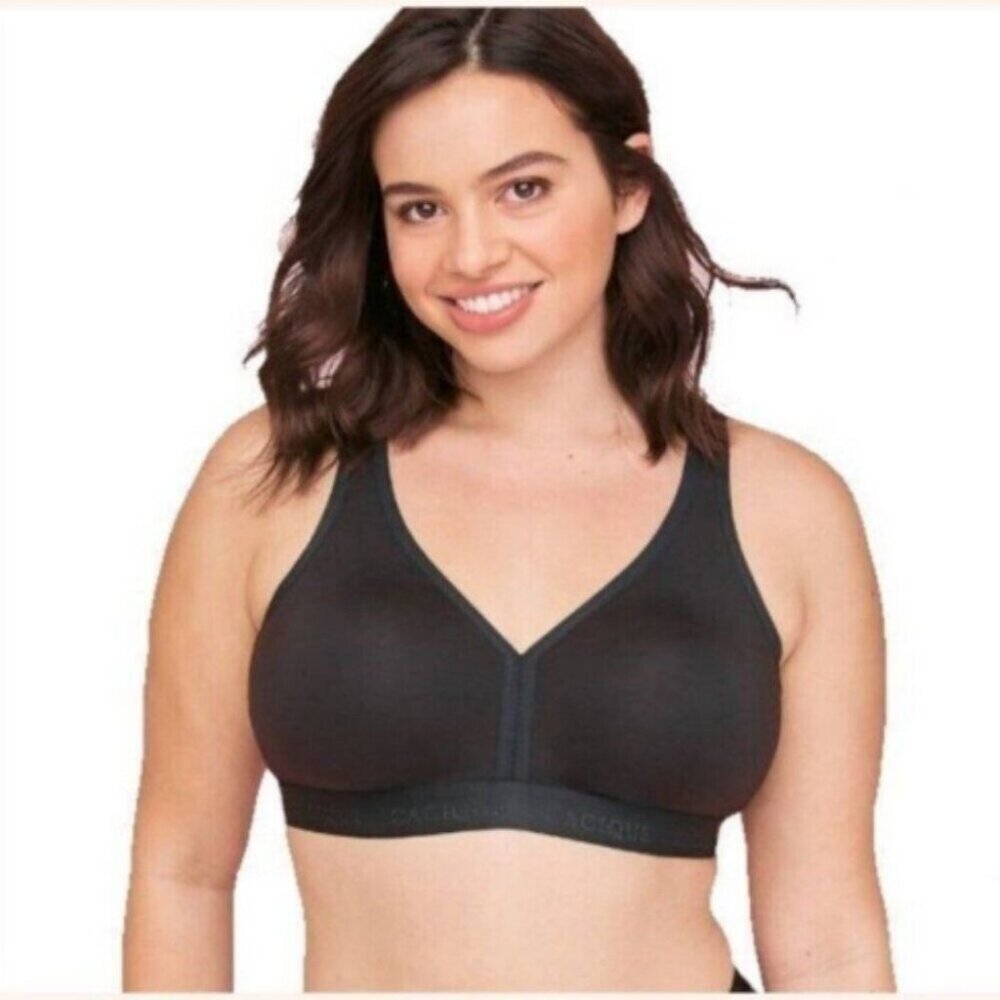 Cacique Lane Bryant Womens Bra Cotton Unlined No Wire Size 48DDD Black